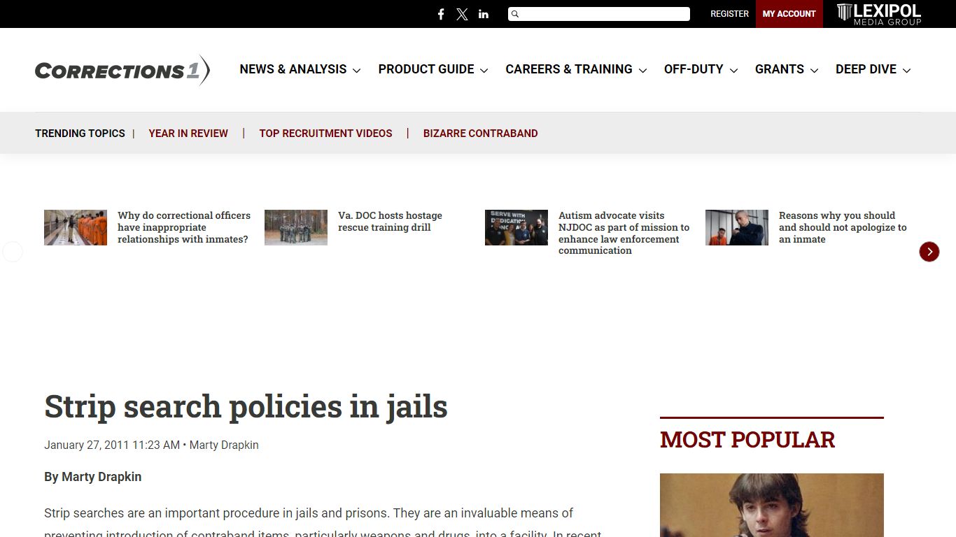 Strip search policies in jails - Corrections1